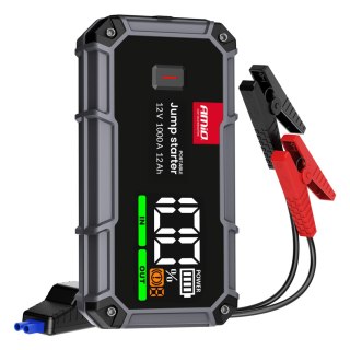 Urządzenie rozruchowe 3w1 booster powerbank latarka led 12v 12ah 1000a amio-04676