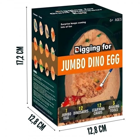 WOOPIE Wykopalisko Jajko Dinozaura Zestaw Archeologa do Rozkopania 12 Dinozaurów