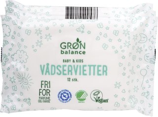 CHUSTECZKI NAWILŻANE PODRÓŻNE DLA DZIECI ECO 3 x 12 szt. - GRON BALANCE