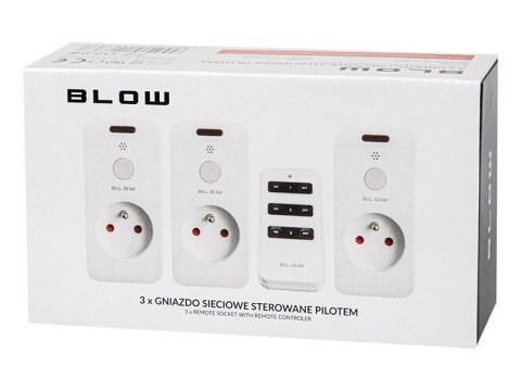 72-051# Gniazdo sieciowe x3 sterowane pilotem10a