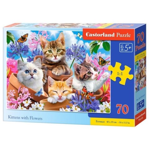 Puzzle 70 kittens with flowers CASTOR