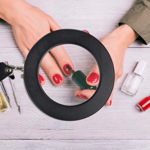 Lampka na biurko biurkowa LED z lupą szło powiększające obrotowy wysięgnik 2 sposoby mocowania