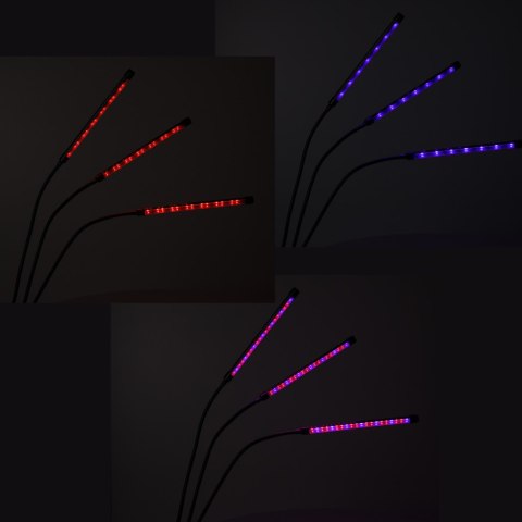 Lampa do roślin LED uprawy wzrostu panel 3 żarówki