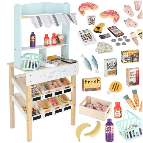 Market drewniany LULILO Melo stragan supermarket z kasą