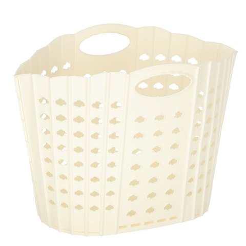 Kosz na pranie bieliznę składany organizer łazienkowy z uchwytem kremowy