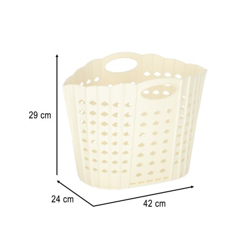Kosz na pranie bieliznę składany organizer łazienkowy z uchwytem kremowy