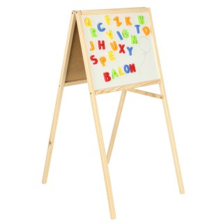 Tablica magnetyczna kredowa dwustronna drewniana literki kreda 43x50x84cm