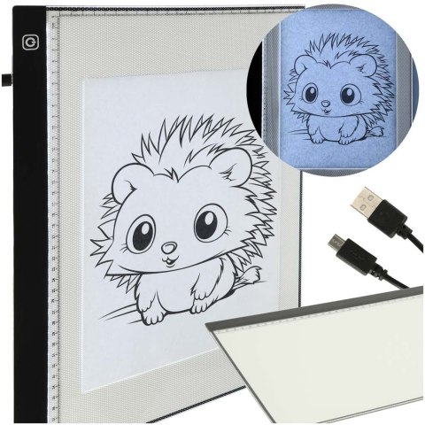 Deska kreślarska tablica tablet graficzny kalka do rysowania podświetlana LED A3