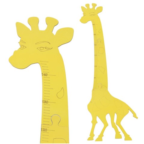 Miarka wzrostu drewniana żyrafa 125 cm żółta