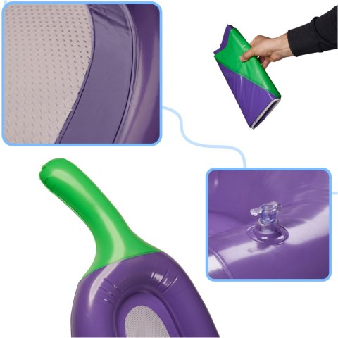 Materac dmuchany siateczkowy do pływania na basen wodę bakłażan XXL 240cm