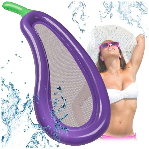 Materac dmuchany siateczkowy do pływania na basen wodę bakłażan XXL 240cm