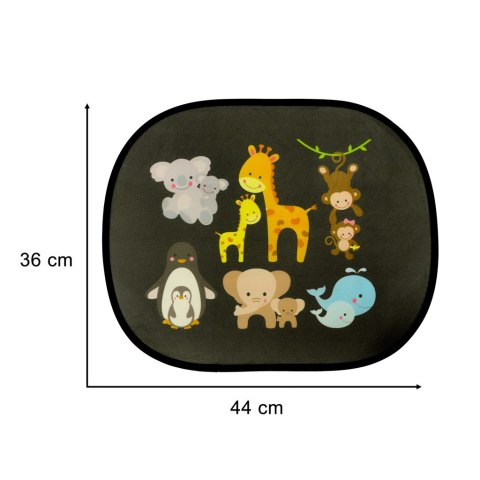 Kurtyna statyczna przeciwsłoneczna osłona okna samochodu zwierzęta zestaw 2 szt.