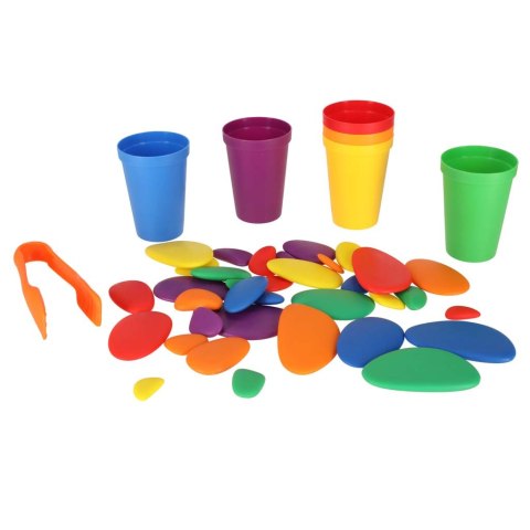 Kamyki kreatywne kolorowe układanka montessori 65 el.