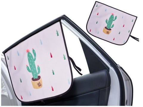 Osłona Zaslona szyby do auta kurtyna magnetyczna przeciwsłoneczna kaktus