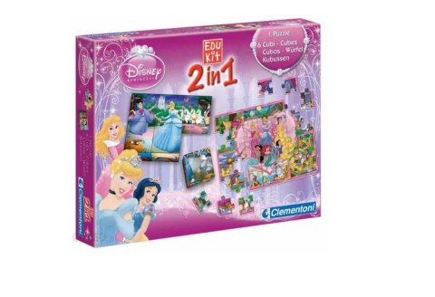 CLEMENTONI 11676 PUZZLE I KLOCKI PRINCESS 2W1