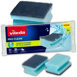 Zmywak profilowany z enzymami Vileda Pro Clean 3 szt.