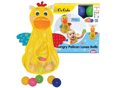 Ks Kids KA10692 Organizer z piłeczkami do kąpieli Pelikan
