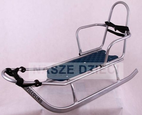 PICCOLINO GRAFITOWE DELUX Sanki ze spiworkiem+daszek OPARCIE