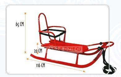 PICCOLINO GRANATOWE DELUX Sanki ze spiworkiem+daszek OPARCIE
