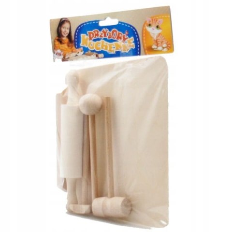 Przybory kuchenne średnie drewniane 30209