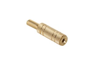 GNI0015S Gniazdo Jack 3.5mm st. kabel gold
