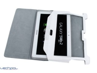 KOM0428 Etui białe dedykowane do Samsung Galaxy Tab P5100 (skóra naturalna)