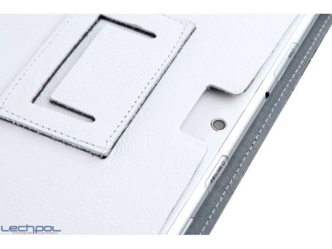 KOM0428 Etui białe dedykowane do Samsung Galaxy Tab P5100 (skóra naturalna)