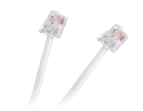 TEL0033F-20 Kabel telefon.abonencki 20m biały