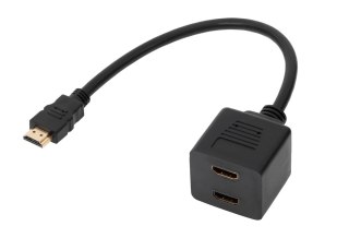 ZLA0791 Adaptor HDMI wtyk-2 x gniazdo na kablu 30cm