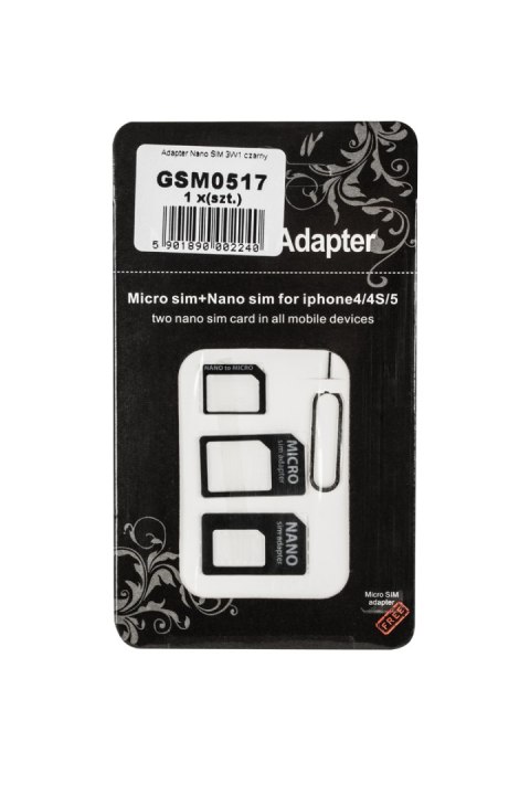 GSM0517 Adapter Nano SIM 3W1 czarny