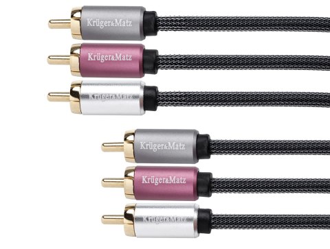KM0307 Kabel 3RCA-3RCA component 1.8m Kruger&Matz