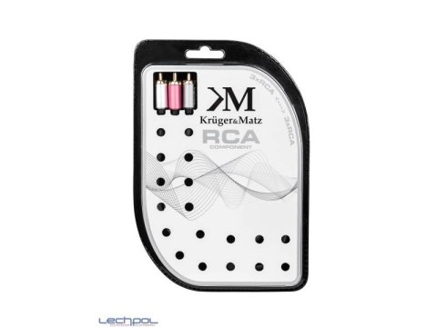 KM0307 Kabel 3RCA-3RCA component 1.8m Kruger&Matz