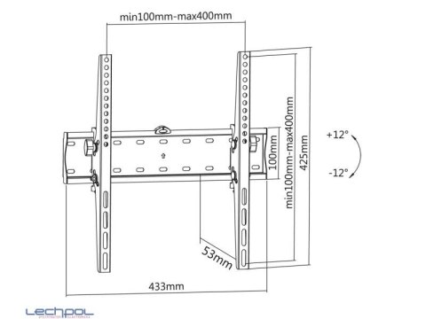 UCH0193 Uchwyt naścienny uniwersalny do LED TV (32-55cali) regulacja w pionie