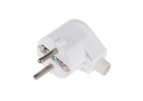 URZ3002 Wtyczka kątowa z uziemieniem unischuko biała WT-20