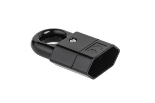 URZ3016 Gniazdo płaskie z uchwytem czarne GP2C-2