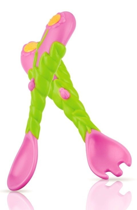 ND19_NB22012 Sztućce: widelec i łyżka - Kwiat