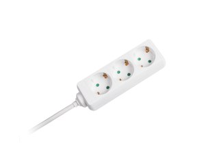 URZ3070-3B Przedłużacz biały KEMOT 3 gniazda typu niemieckiego, kabel 3m (1,5mm)