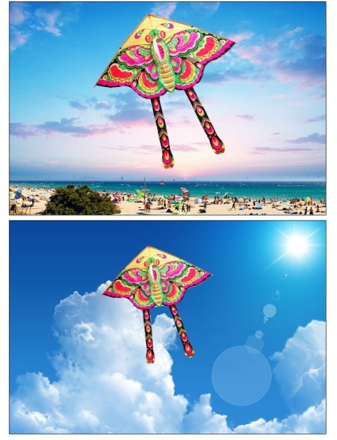 KX9672 Latawiec duży 90cm motyl mix kolor