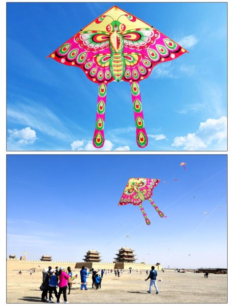 KX9672 Latawiec duży 90cm motyl mix kolor