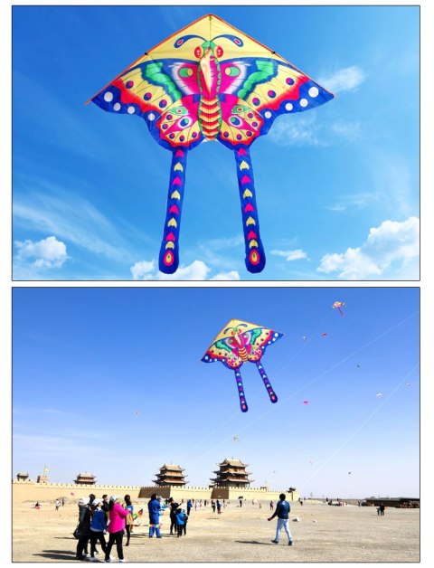 KX9672 Latawiec duży 90cm motyl mix kolor