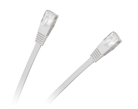 KPO2293-5.0 Patchcord płaski UTP 8c wtyk-wtyk 5.0m CCA biały cat.6e