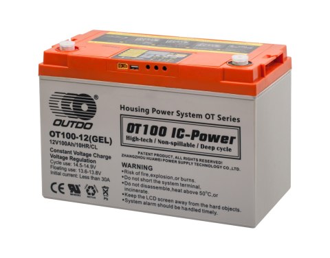 BAT0410 Akumulator żelowy głębokiego rozładowania z wyswietlaczem 12V 100A