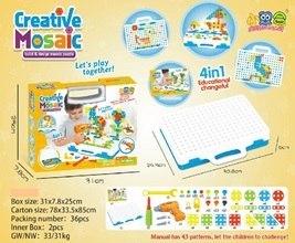 KX7838 Zestaw Edukacyjny Puzzle Klocki + wkrętarka