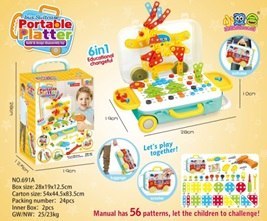 KX7838 Zestaw Edukacyjny Puzzle Klocki + wkrętarka