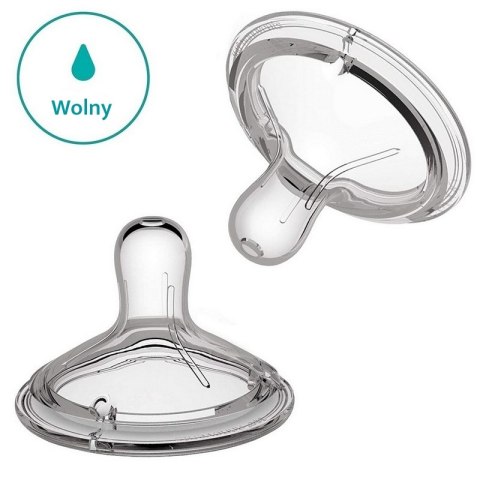 ND19_NABE-3010119 Smoczek silikonowy na butelkę Nanobebe - wolny przepływ - 2 szt.