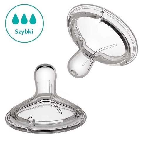 ND19_NABE-3012319 Smoczek silikonowy na butelkę Nanobebe - szybki przepływ - 2 szt.