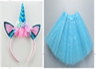 KX7209 Kostium strój karnawałowy opaska+ spódniczka nieb