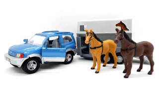 Auto jeep z przyczepą+koń HY0005 34762