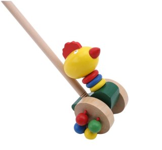 KX7277 Pchacz na kiju kaczka spacerowa drewniana