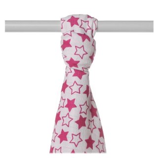 ND19_BMB090048 Ręcznik bambusowy XKKO BMB 90x100 - Little Stars Magenta